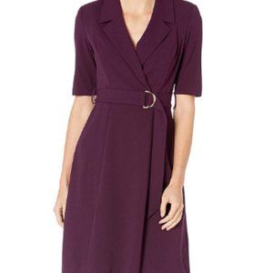 Women's mid sleeve A-shaped overcoat dress
